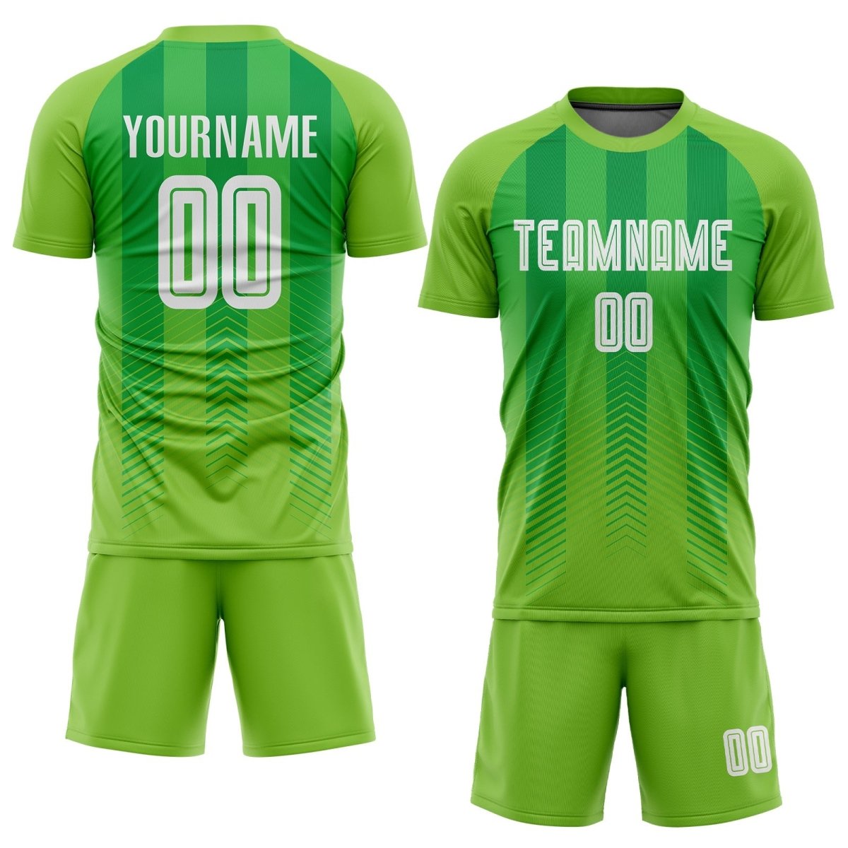 Benutzerdefiniertes Neon - Grün Weiß - Kelly - Grün Sublimations - Fußballtrikot U412 - Climcat