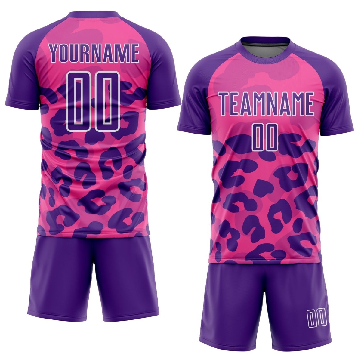 Benutzerdefiniertes pink - lila - weißes Tierfell - Sublimations - Trikot für Fußballmannschaften K346 - Climcat