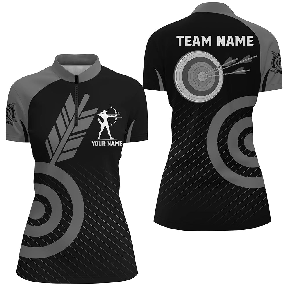 Bogenschieß Poloshirt Grau Personalisiert - Damen & Herren Team Shirts T1496 - Climcat