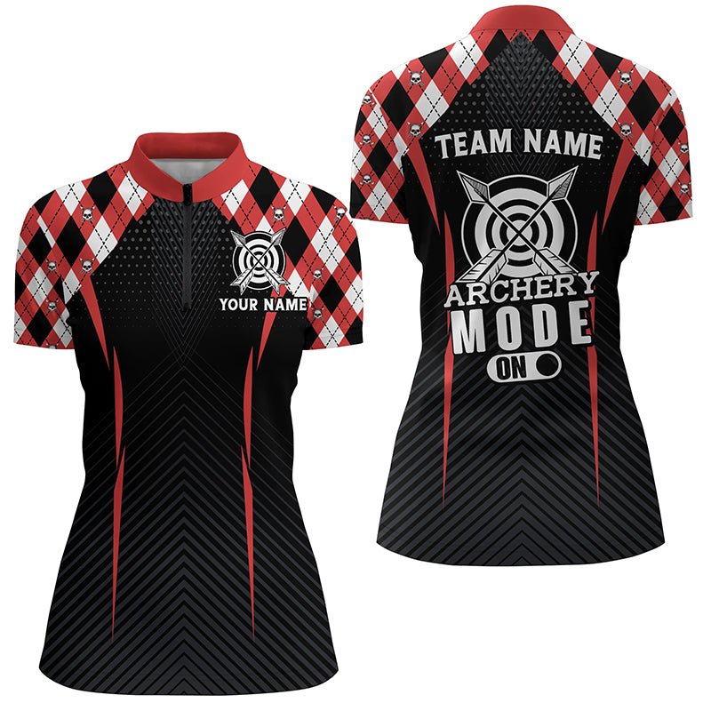 Bogenschieß Team Poloshirt Herren Damen – Individuell Lustig Rautenmuster T1360 - Climcat