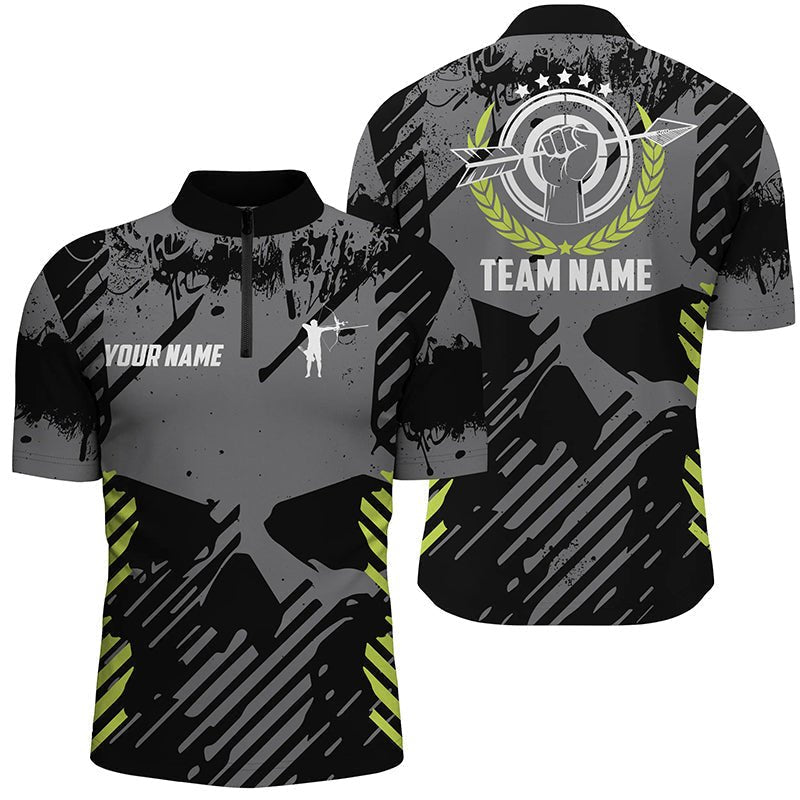 Bogenschießen Polo - Shirt Herren Damen - Grunge Totenkopf 3D - Geschenk für Bogenschützen T0600 - Climcat