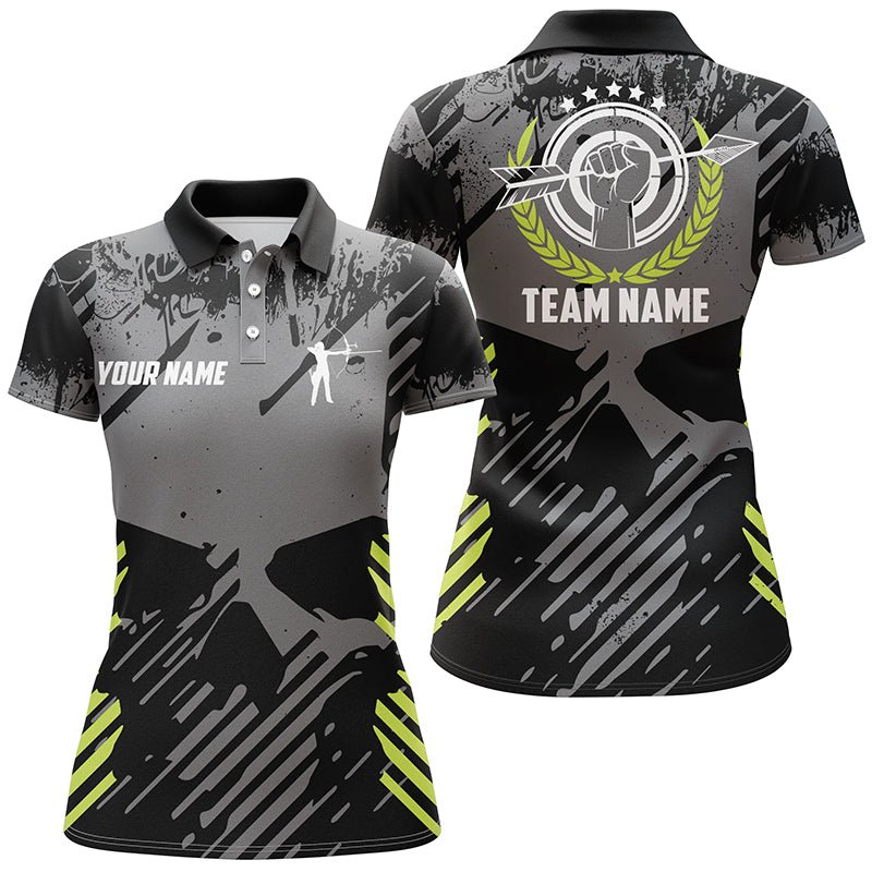 Bogenschießen Polo - Shirt Herren Damen - Grunge Totenkopf 3D - Geschenk für Bogenschützen T0600 - Climcat