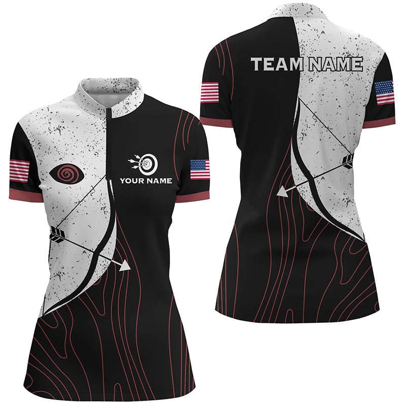 Bogenschießen Poloshirt Herren Damen - Lustige Augen Grunge Stil - Personalisiertes Design T0449 - Climcat