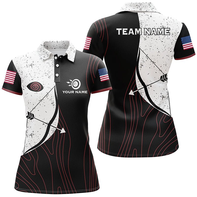 Bogenschießen Poloshirt Herren Damen - Lustige Augen Grunge Stil - Personalisiertes Design T0449 - Climcat