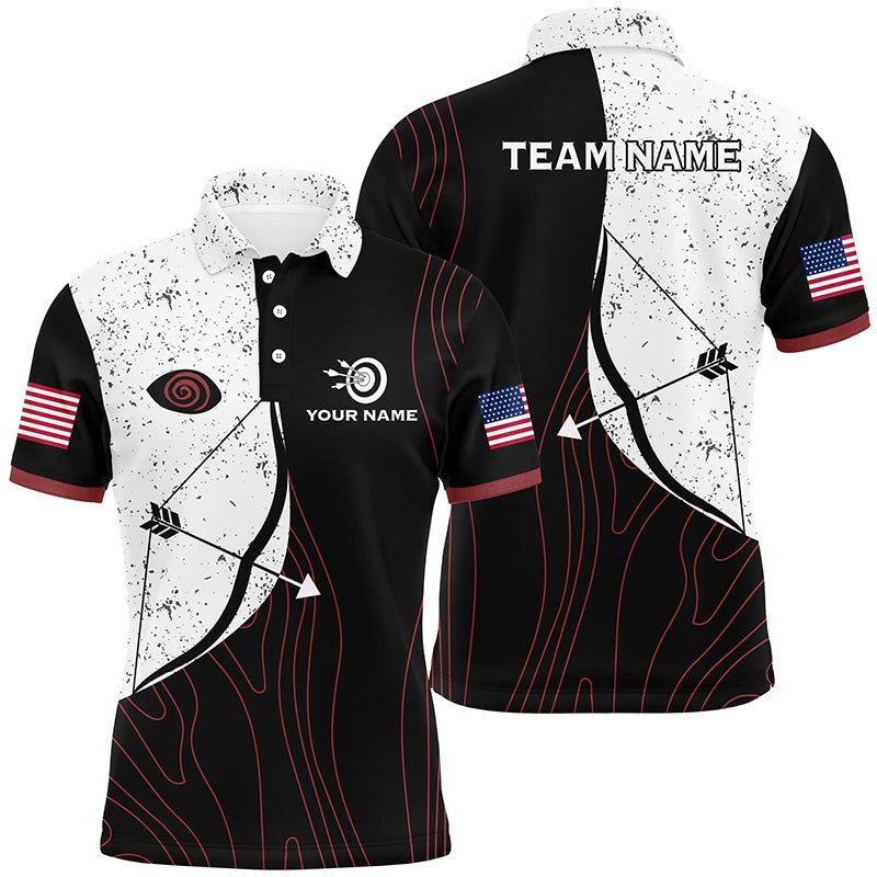 Bogenschießen Poloshirt Herren Damen - Lustige Augen Grunge Stil - Personalisiertes Design T0449 - Climcat
