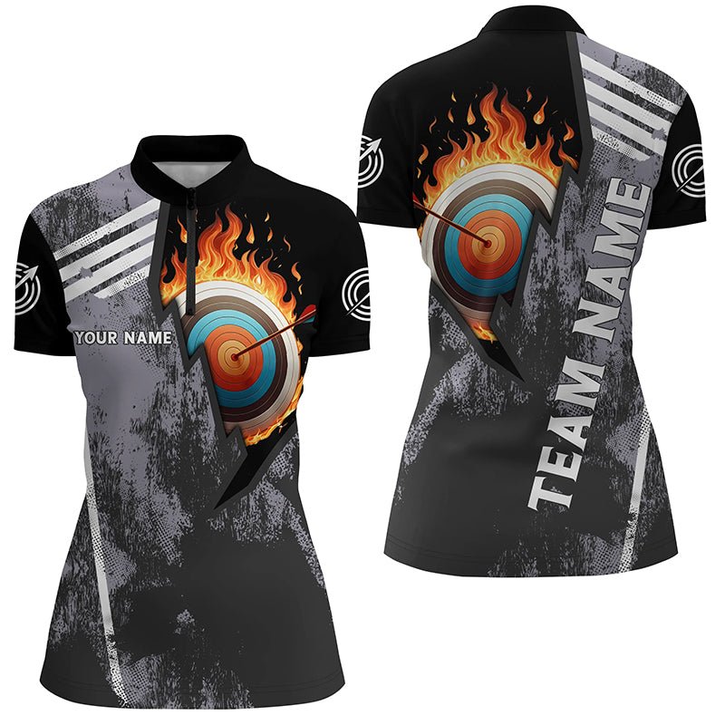 Bogenschießen Poloshirt Personalisiert - Flammen - Zielscheibe Design - Herren & Damen Team Trikot V0983 - Climcat