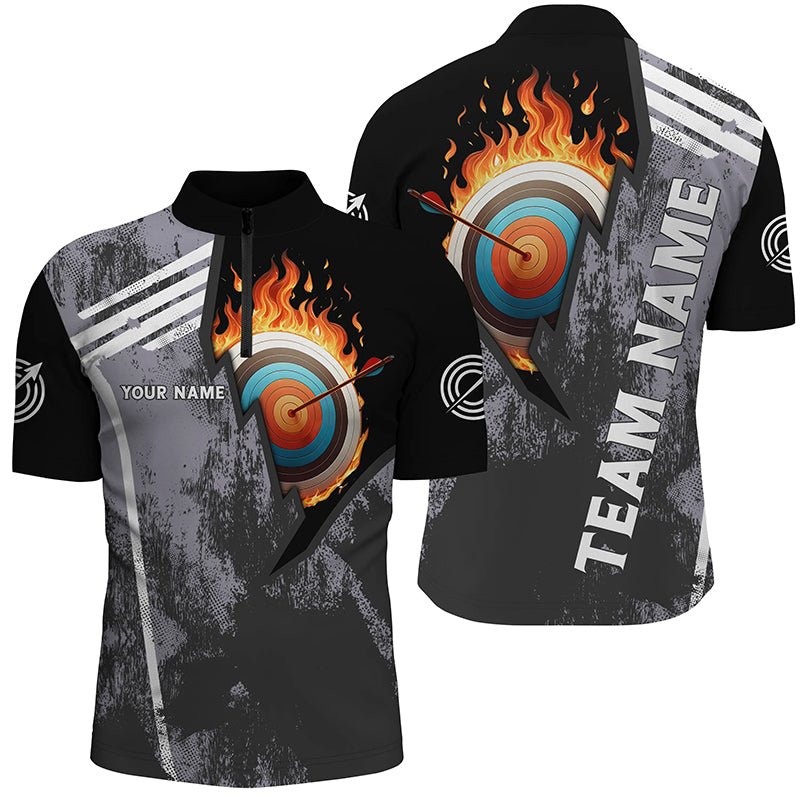 Bogenschießen Poloshirt Personalisiert - Flammen - Zielscheibe Design - Herren & Damen Team Trikot V0983 - Climcat