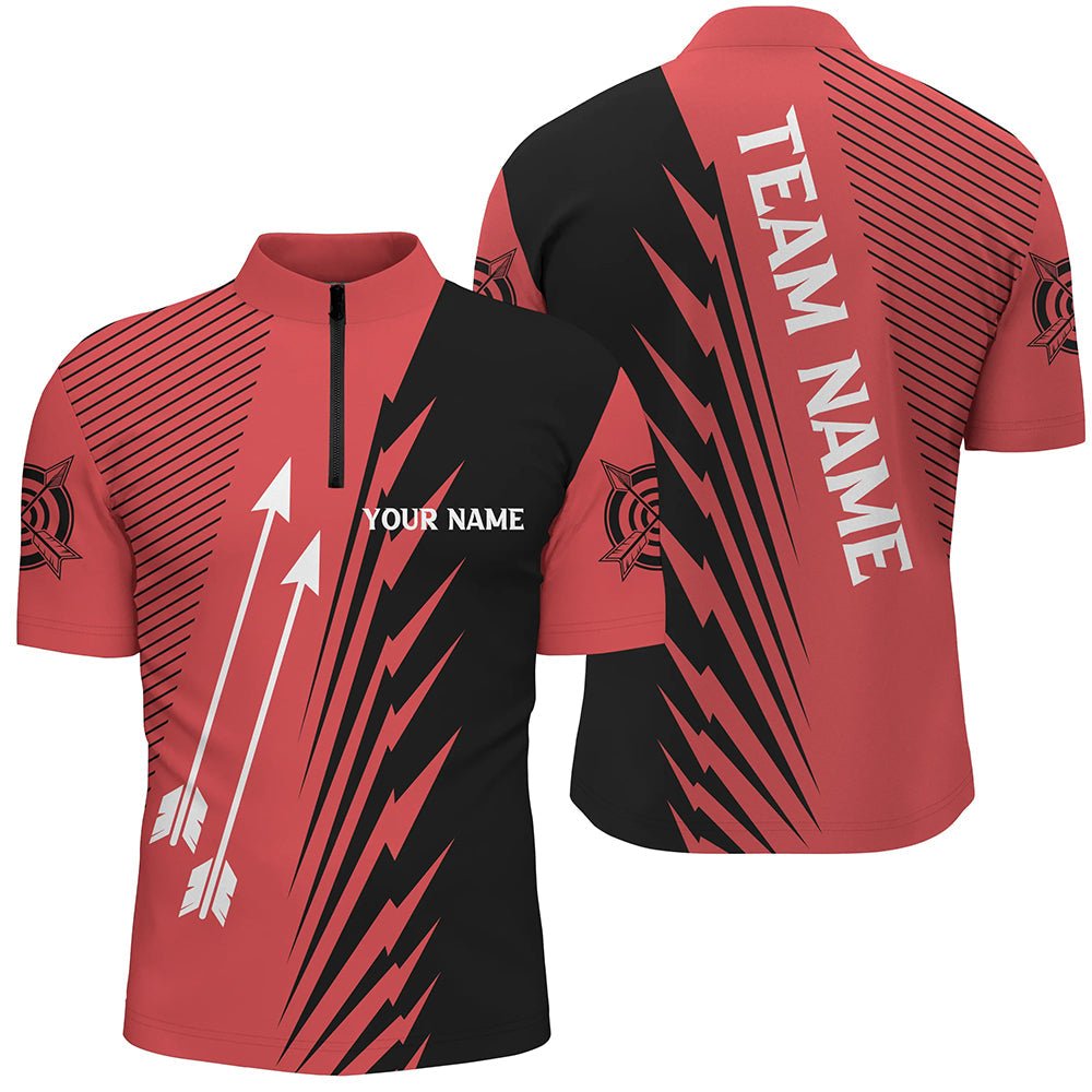 Bogenschießen Poloshirt Personalisiert mit Namen - Rot Schwarz Pfeile Design - Für Herren & Damen - T0606 - Climcat