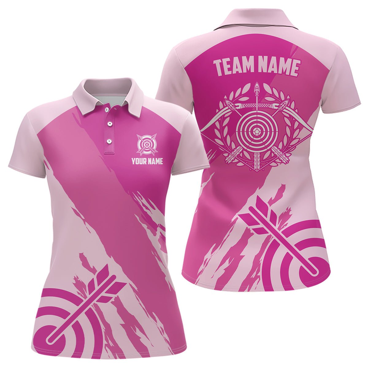 Bogenschießen Poloshirt Pink Personalisiert - Herren & Damen T0601 - Climcat
