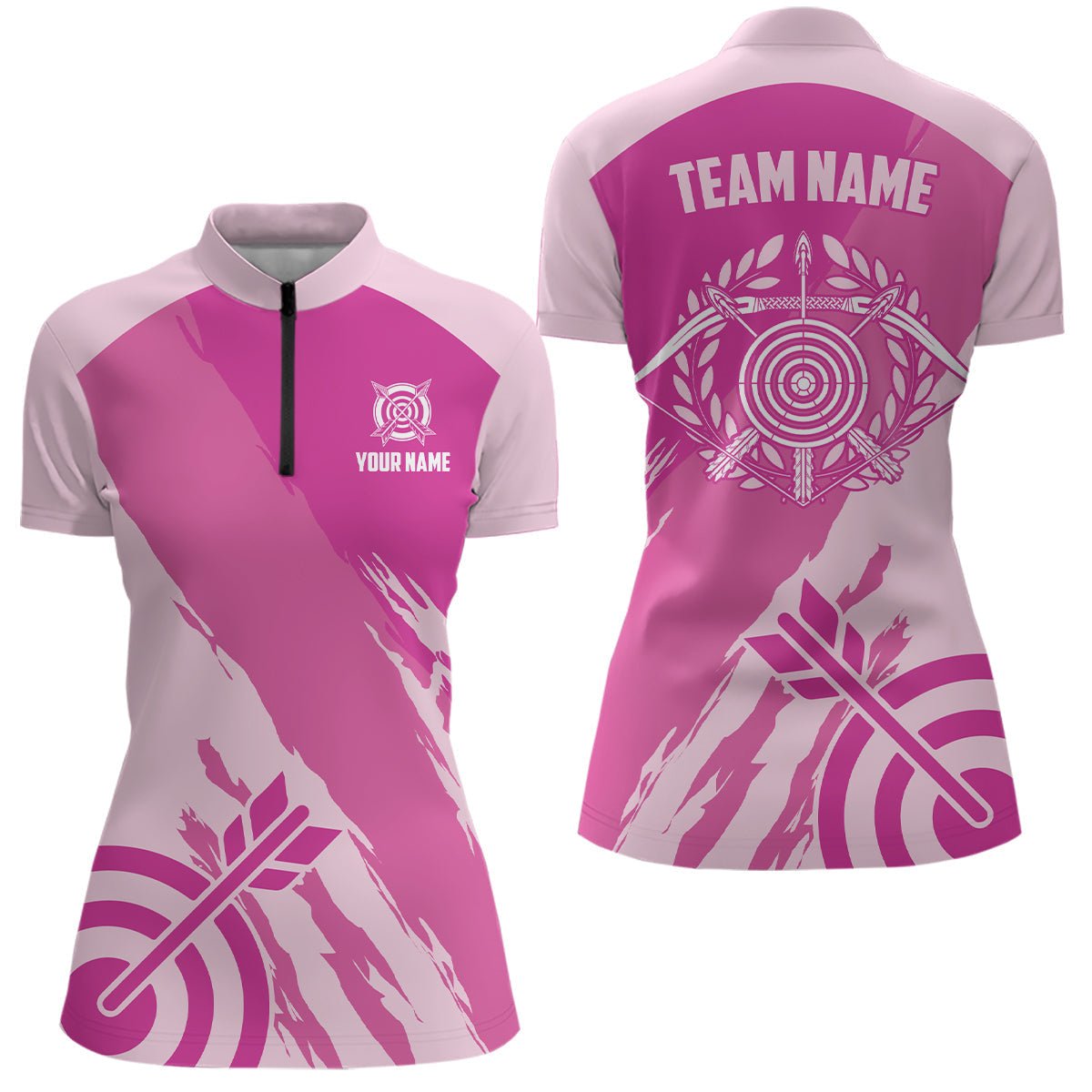 Bogenschießen Poloshirt Pink Personalisiert - Herren & Damen T0601 - Climcat