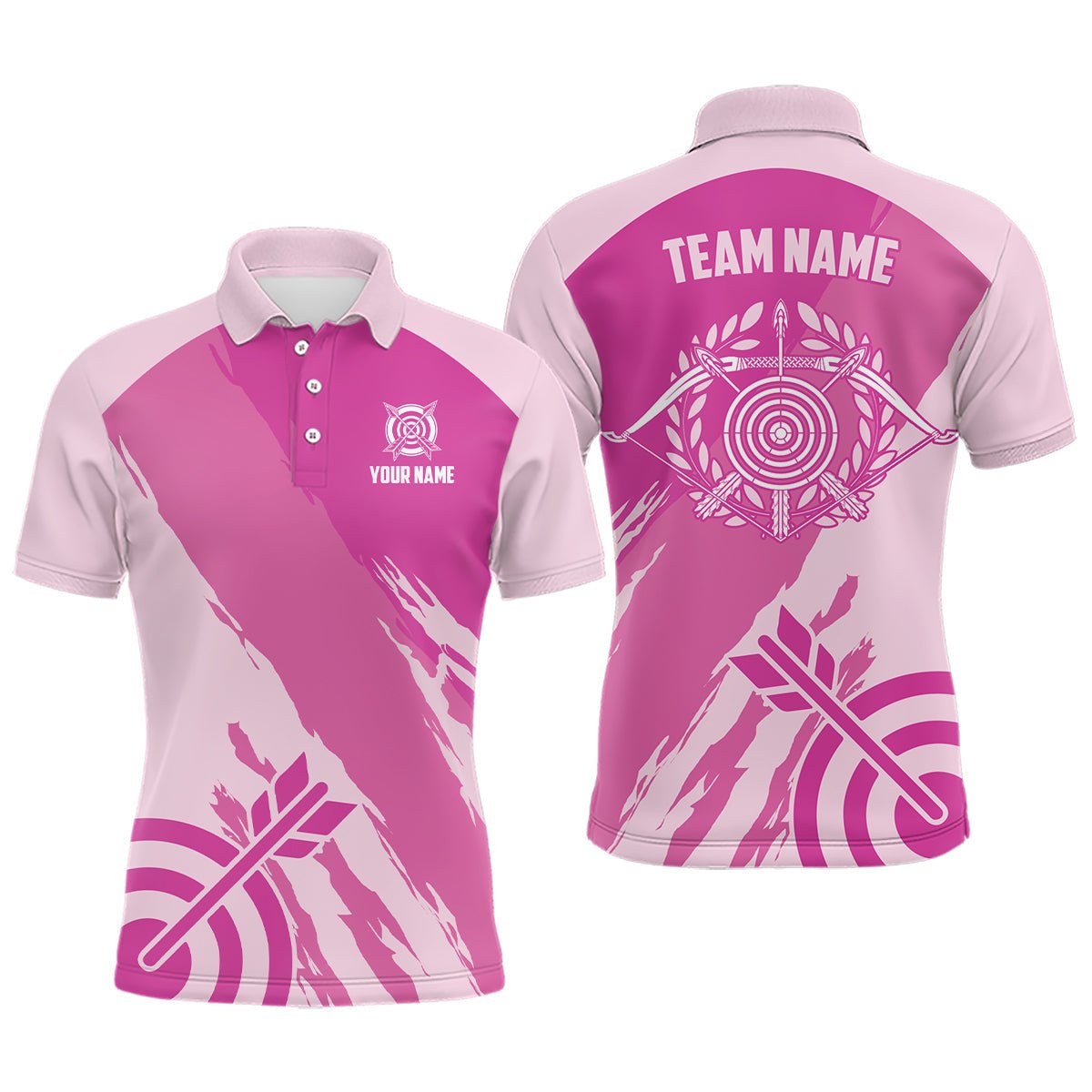 Bogenschießen Poloshirt Pink Personalisiert - Herren & Damen T0601 - Climcat
