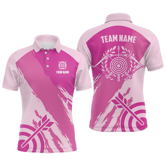 Bogenschießen Poloshirt Pink Personalisiert - Herren & Damen T0601 - Climcat