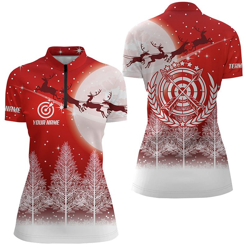 Bogenschießen Poloshirt Weihnachten Tannenbaum Design Lustig Damen Herren T0591 - Climcat