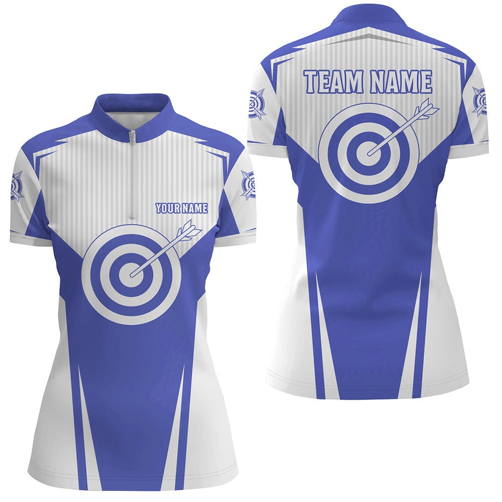 Bogenschießen Team Polo Shirt / Trikot Unisex Blau - Personalisierbar mit Teamnamen T0707 - Climcat