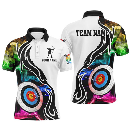 Individuelles Bogenschießen Poloshirt mit 3D - Ziel & Rauchmotiv für Herren & Damen T1023 - Climcat