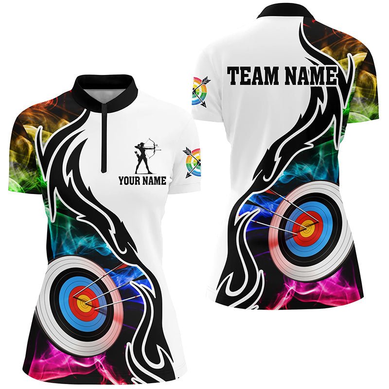 Individuelles Bogenschießen Poloshirt mit 3D - Ziel & Rauchmotiv für Herren & Damen T1023 - Climcat