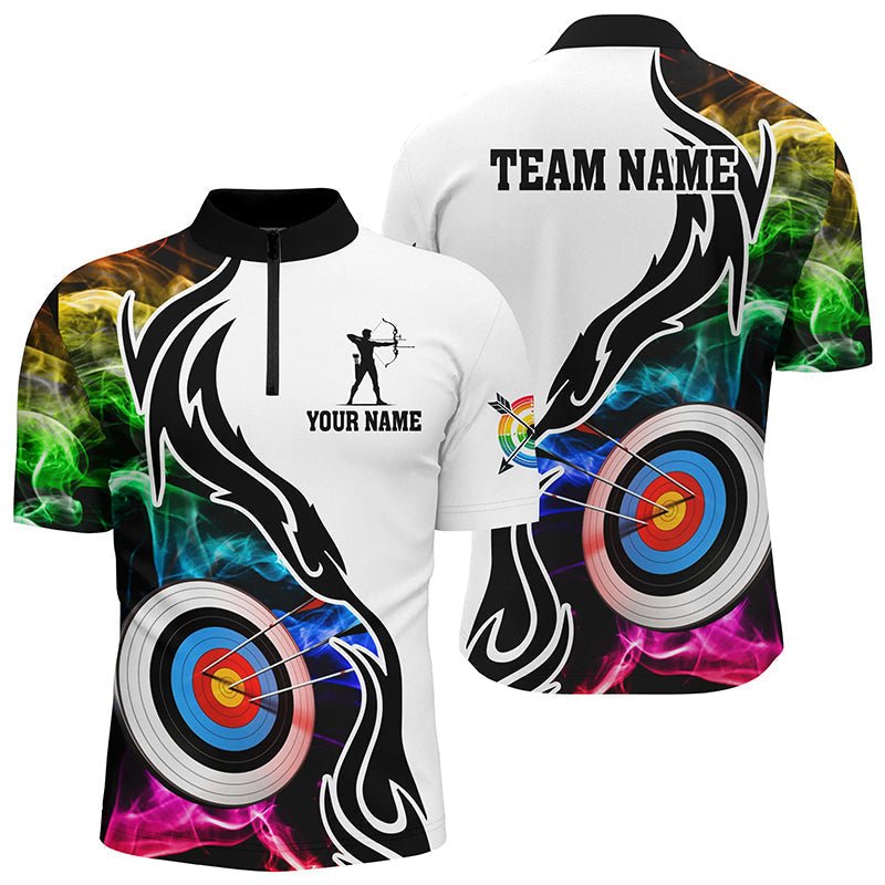 Individuelles Bogenschießen Poloshirt mit 3D - Ziel & Rauchmotiv für Herren & Damen T1023 - Climcat