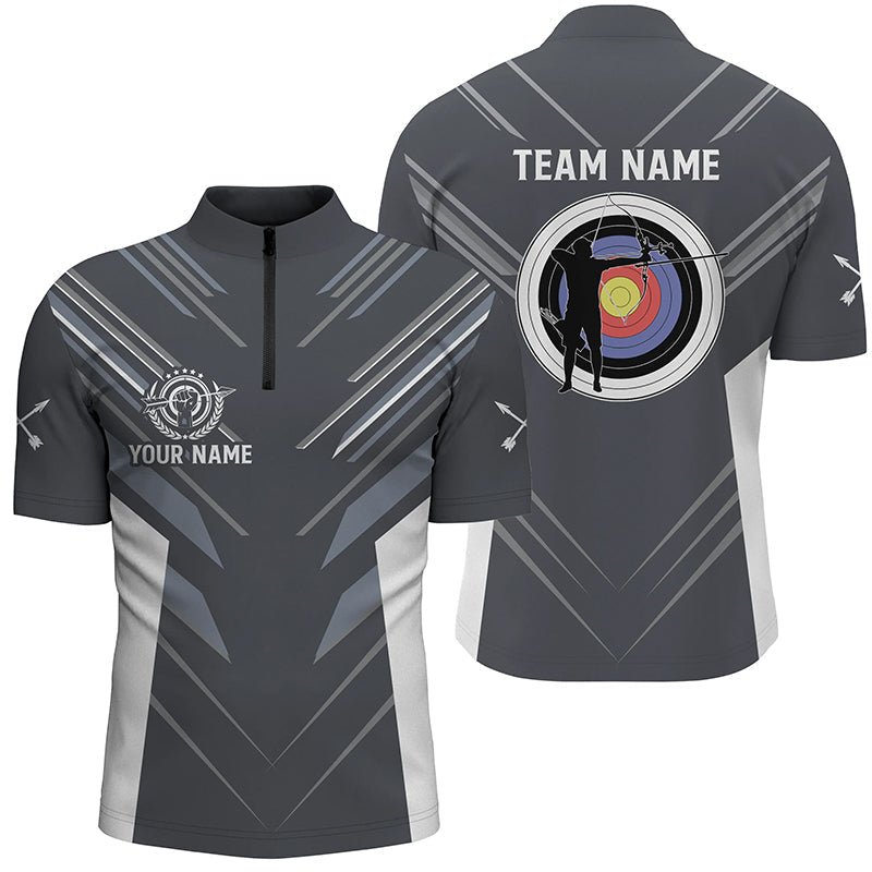Individuelles Bogenschießen Shirt (Trikot / Poloshirt) Grau – Für Herren & Damen – Tolles Design für Bogenschützen T0659 - Climcat