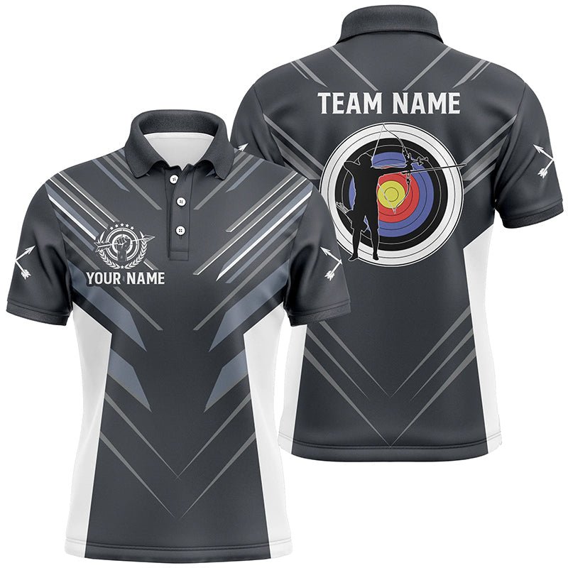 Individuelles Bogenschießen Shirt (Trikot / Poloshirt) Grau – Für Herren & Damen – Tolles Design für Bogenschützen T0659 - Climcat