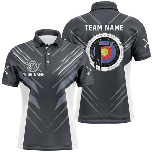 Individuelles Bogenschießen Shirt (Trikot / Poloshirt) Grau – Für Herren & Damen – Tolles Design für Bogenschützen T0659 - Climcat