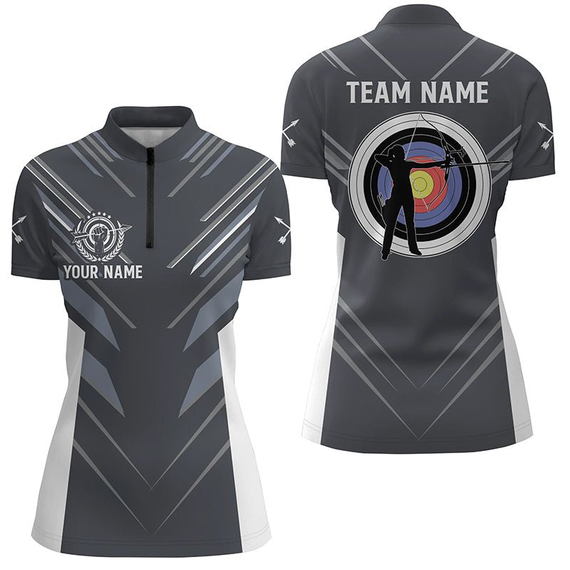 Individuelles Bogenschießen Shirt (Trikot / Poloshirt) Grau – Für Herren & Damen – Tolles Design für Bogenschützen T0659 - Climcat