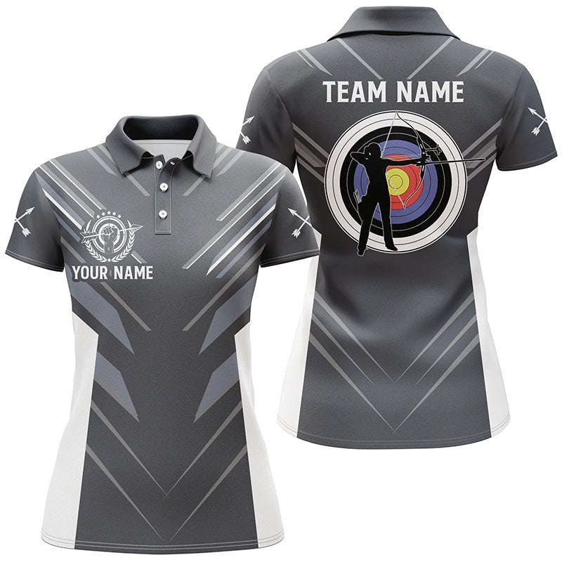 Individuelles Bogenschießen Shirt (Trikot / Poloshirt) Grau – Für Herren & Damen – Tolles Design für Bogenschützen T0659 - Climcat