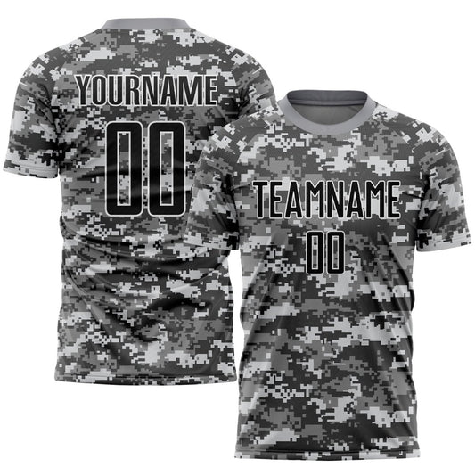 Individuelles Camo Schwarz - Grau Sublimations - Trikot "Salute To Service" für Fußball J888 - Climcat