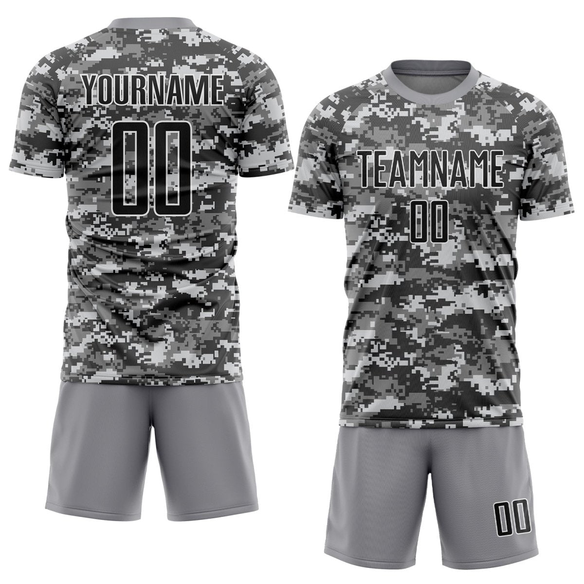 Individuelles Camo Schwarz - Grau Sublimations - Trikot "Salute To Service" für Fußball J888 - Climcat