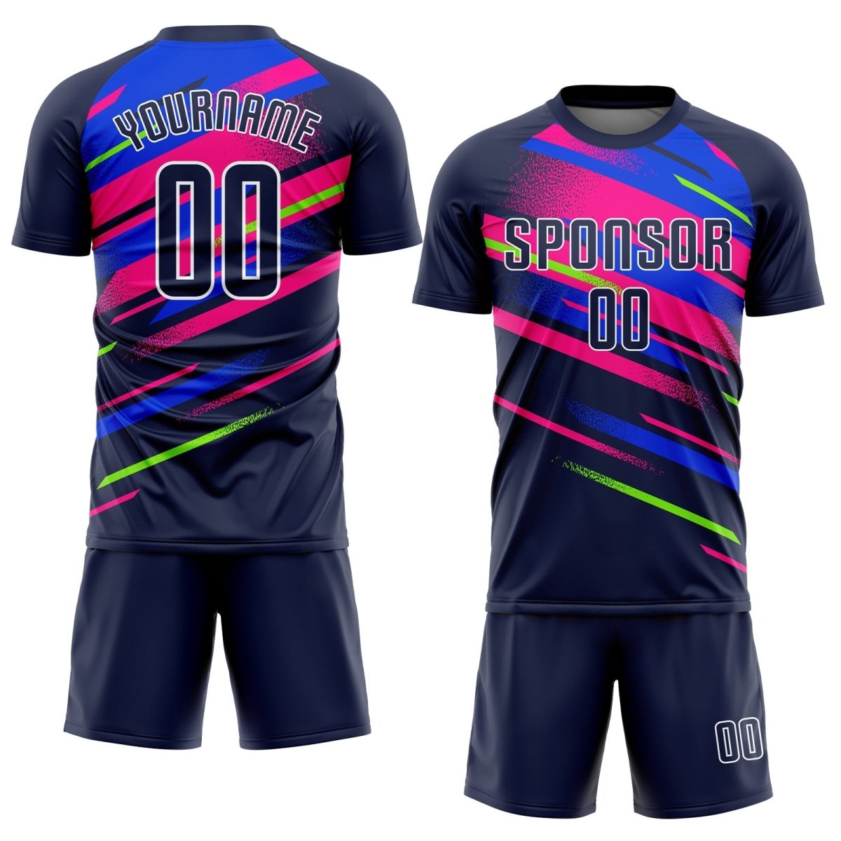 Individuelles Navy Royal - Pink Sublimations - Fußballtrikot P245 - Climcat