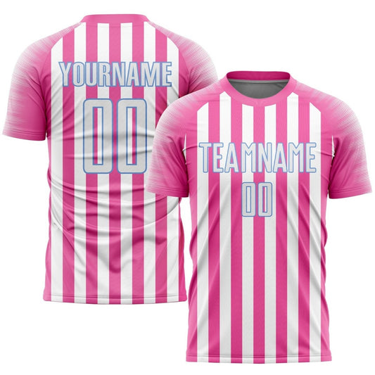 Individuelles Pink - Weiß - Hellblau Sublimations - Fußballtrikot F588 - Climcat