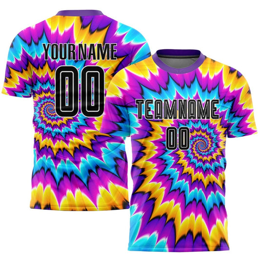 Individuelles Schwarz - Weiß Tie - Dye Sublimations - Trikot für Fußballmannschaften O633 - Climcat