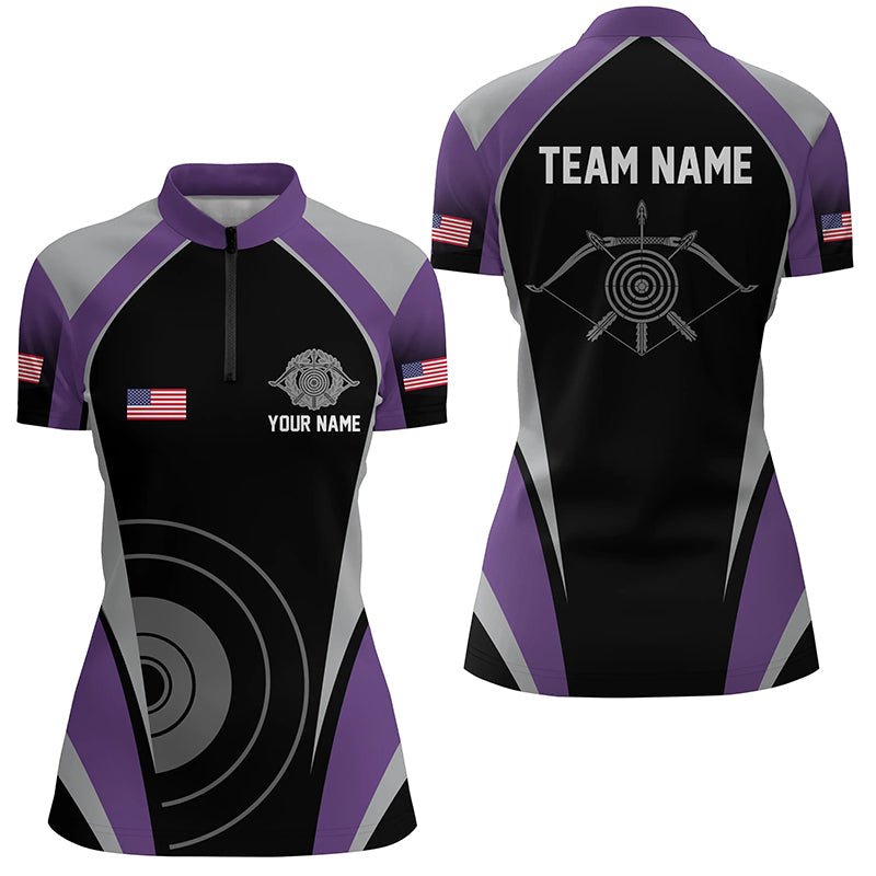 Lila Bogenschieß Team - Poloshirt Personalisiert Unisex T0462 - Climcat