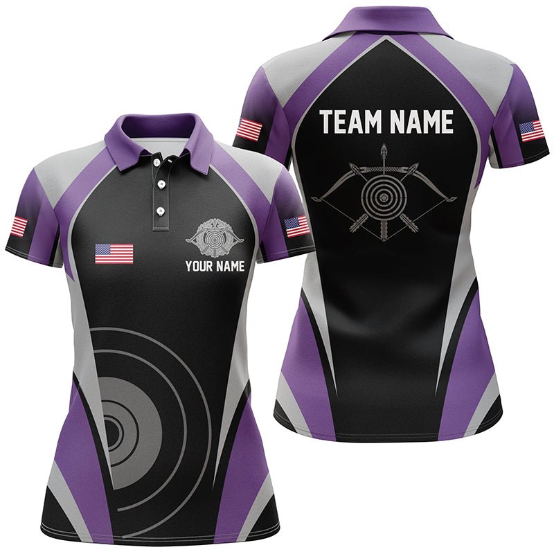 Lila Bogenschieß Team - Poloshirt Personalisiert Unisex T0462 - Climcat