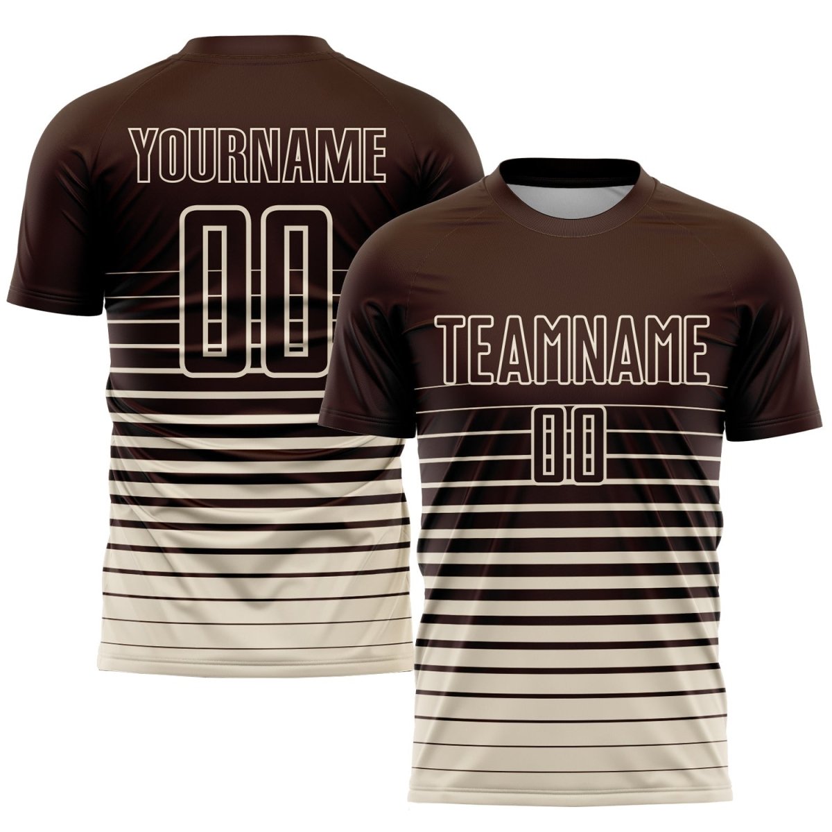 Maßgeschneiderte braune Creme - Pinstripe - Fade - Fashion - Sublimationsfußballtrikot N536 - Climcat