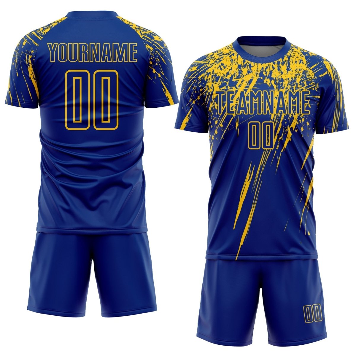 Maßgeschneiderte Royalgelbe Sublimations - Fußballtrikot - Jersey G454 - Climcat