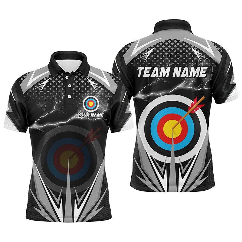 Personalisierte Bogenschießen Poloshirts für Herren & Damen Donner - Blitz Ziel Design Individuelle Teamshirts V1021 - Climcat
