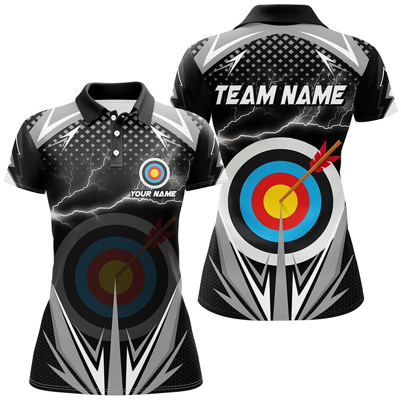 Personalisierte Bogenschießen Poloshirts für Herren & Damen Donner - Blitz Ziel Design Individuelle Teamshirts V1021 - Climcat
