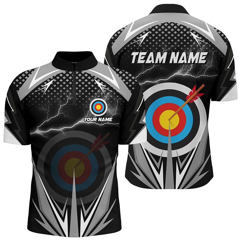 Personalisierte Bogenschießen Poloshirts für Herren & Damen Donner - Blitz Ziel Design Individuelle Teamshirts V1021 - Climcat