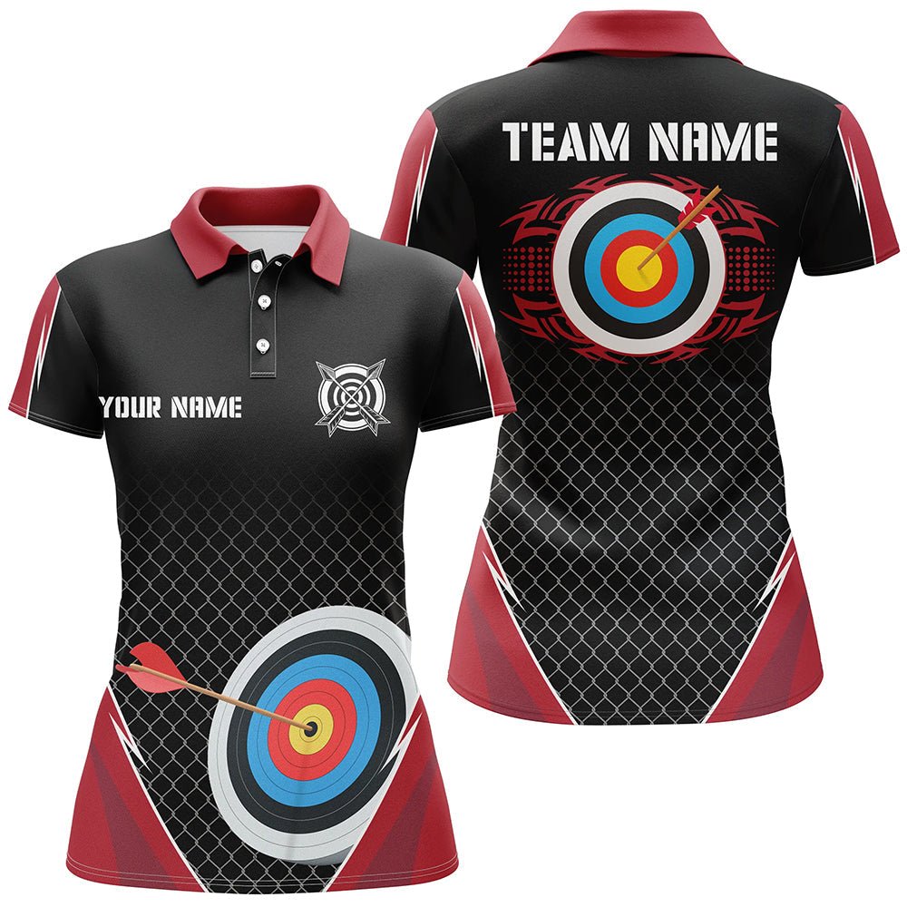 Personalisierte Bogenschießen Poloshirts (Unisex) mit 3D Zielscheiben - Netzmuster Teamkleidung V0554 - Climcat