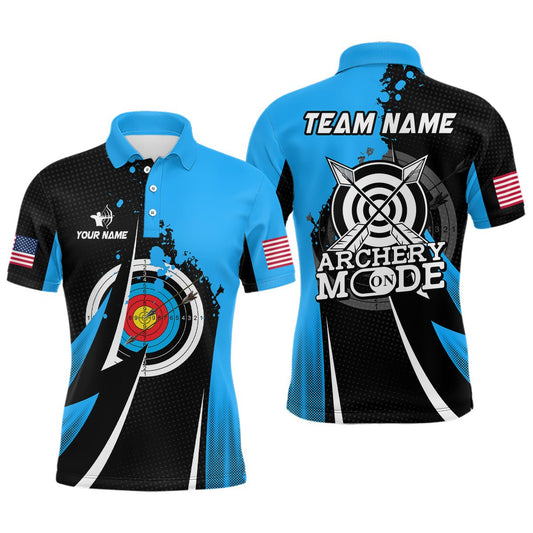 Personalisiertes Blaues Unisex Bogensport Poloshirt - Teamshirt T0421 - Climcat