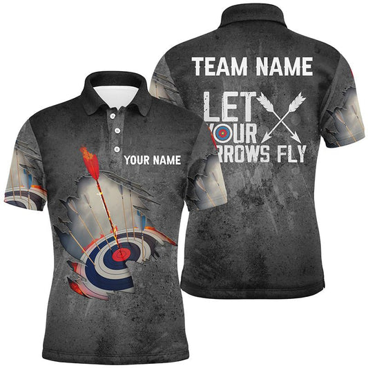 Personalisiertes Bogenschießen Polo - Shirt - Flammender Pfeil Motiv - Unisex V0656 - Climcat