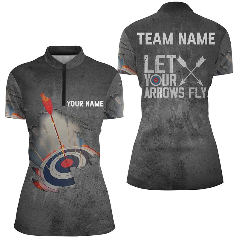 Personalisiertes Bogenschießen Polo - Shirt - Flammender Pfeil Motiv - Unisex V0656 - Climcat