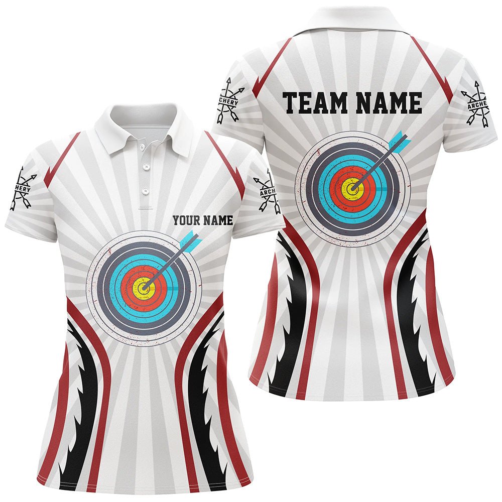Personalisiertes Bogenschießen Polo - Shirt für Damen & Herren - Retro Rote Zielscheiben & Eigene Pfeile - Teamshirt - V0562 - Climcat