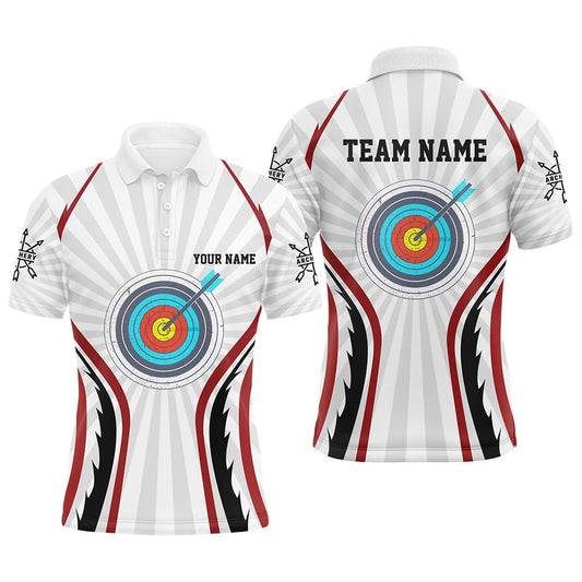 Personalisiertes Bogenschießen Polo - Shirt für Damen & Herren - Retro Rote Zielscheiben & Eigene Pfeile - Teamshirt - V0562 - Climcat
