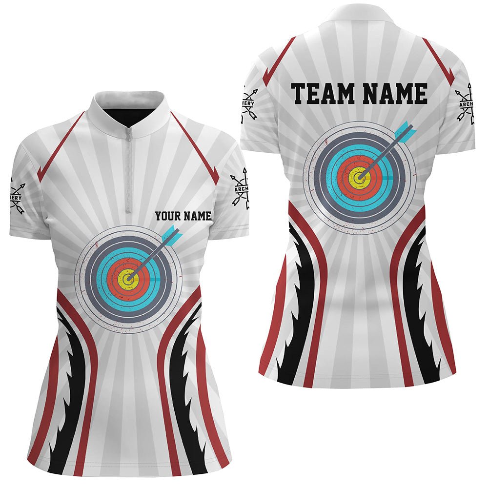Personalisiertes Bogenschießen Polo - Shirt für Damen & Herren - Retro Rote Zielscheiben & Eigene Pfeile - Teamshirt - V0562 - Climcat