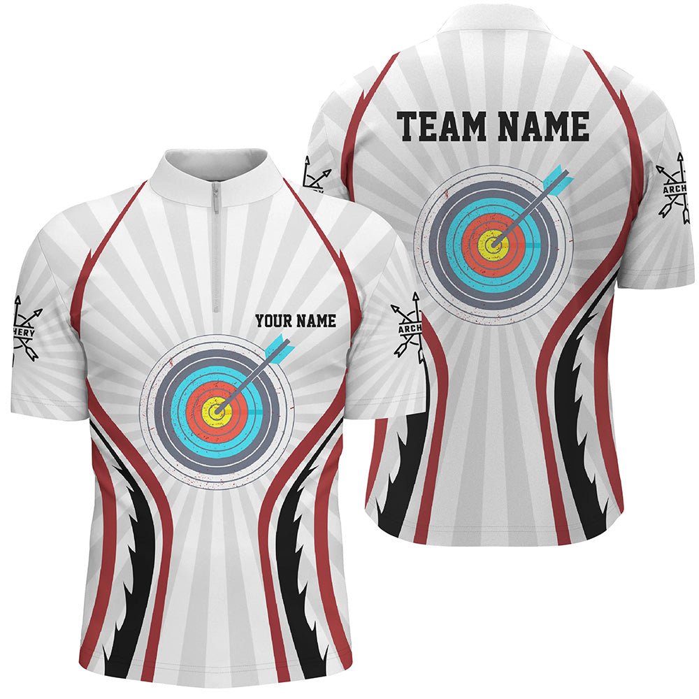 Personalisiertes Bogenschießen Polo - Shirt für Damen & Herren - Retro Rote Zielscheiben & Eigene Pfeile - Teamshirt - V0562 - Climcat