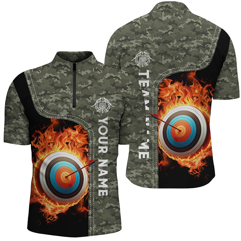 Personalisiertes Bogenschießen Polo Shirt / Team Trikot - Camouflage Flammendes Ziel - Herren & Damen - Individuell Gestalten V0986 - Climcat