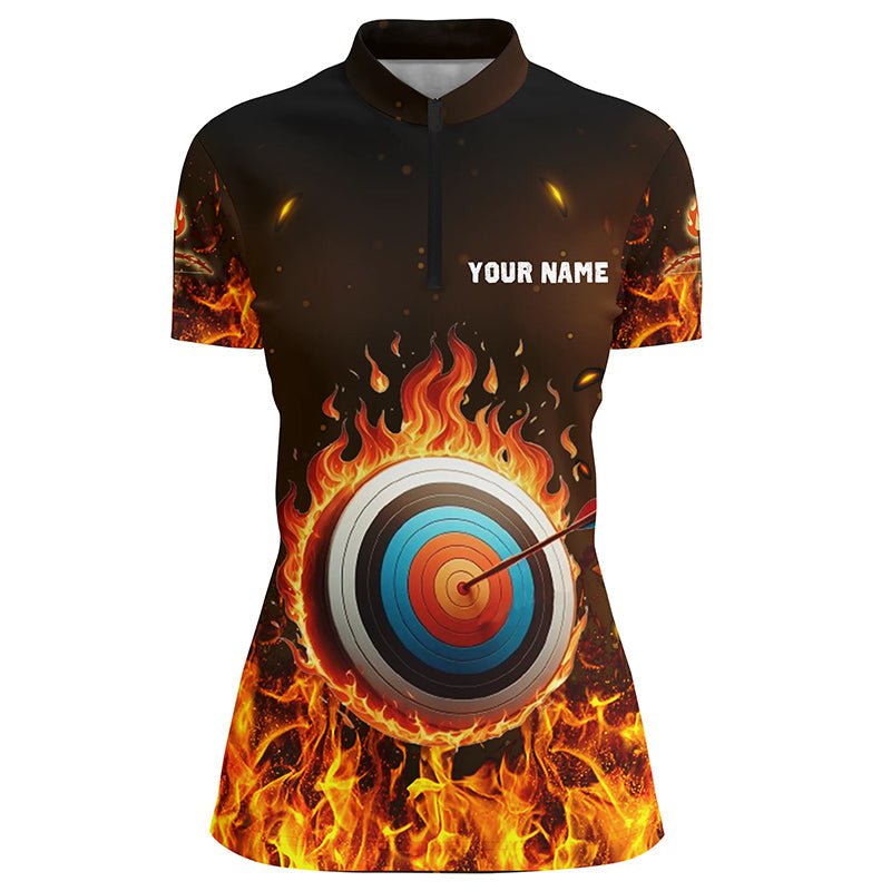 Personalisiertes Bogenschießen Polohemd mit Flammen - Design für Herren und Damen V0982 - Climcat
