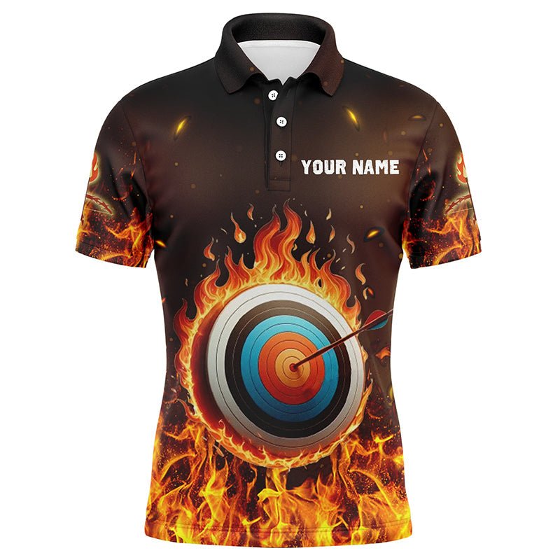 Personalisiertes Bogenschießen Polohemd mit Flammen - Design für Herren und Damen V0982 - Climcat