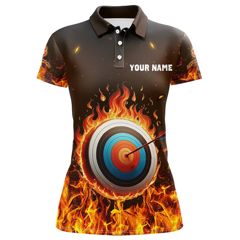 Personalisiertes Bogenschießen Polohemd mit Flammen - Design für Herren und Damen V0982 - Climcat